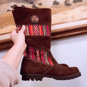 Cats 9.5 New Blanket & Suede Women's Mexican Mountain Boots
